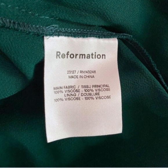 NEW Reformation Winslow Dress Emerald XS - Picture 9 of 17
